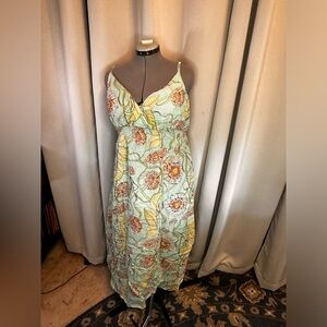 Cotton floral lined maxi
